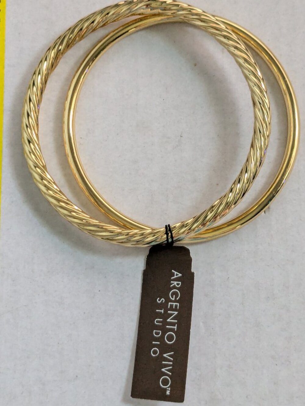 ARGENTO VIVO STUDIO Gold Tone Rope Solid Bangle Bracelets